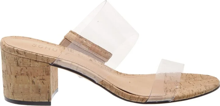 Schutz Women's Victorie Mid Block Heel Sandals - Honey Beige/Clear - Image 6