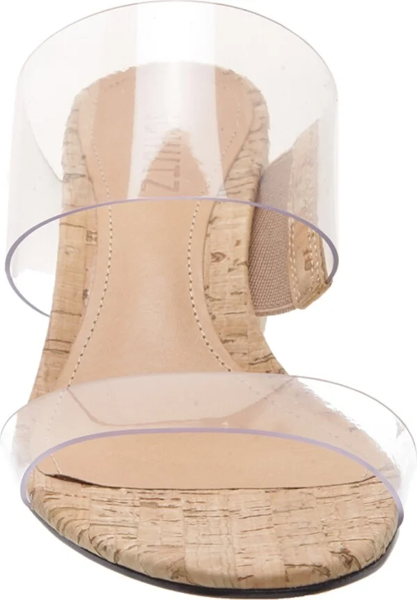 Schutz Women's Victorie Mid Block Heel Sandals - Honey Beige/Clear - Image 8