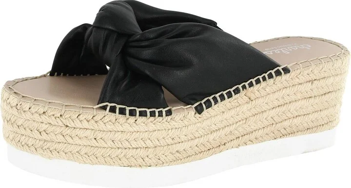 Scoop Womens Woven Faux Leather Platform Sandals