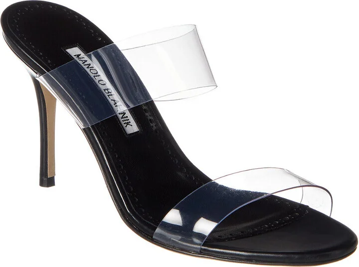 Scotto 90 PVC & Leather Sandal, 36.5, Black