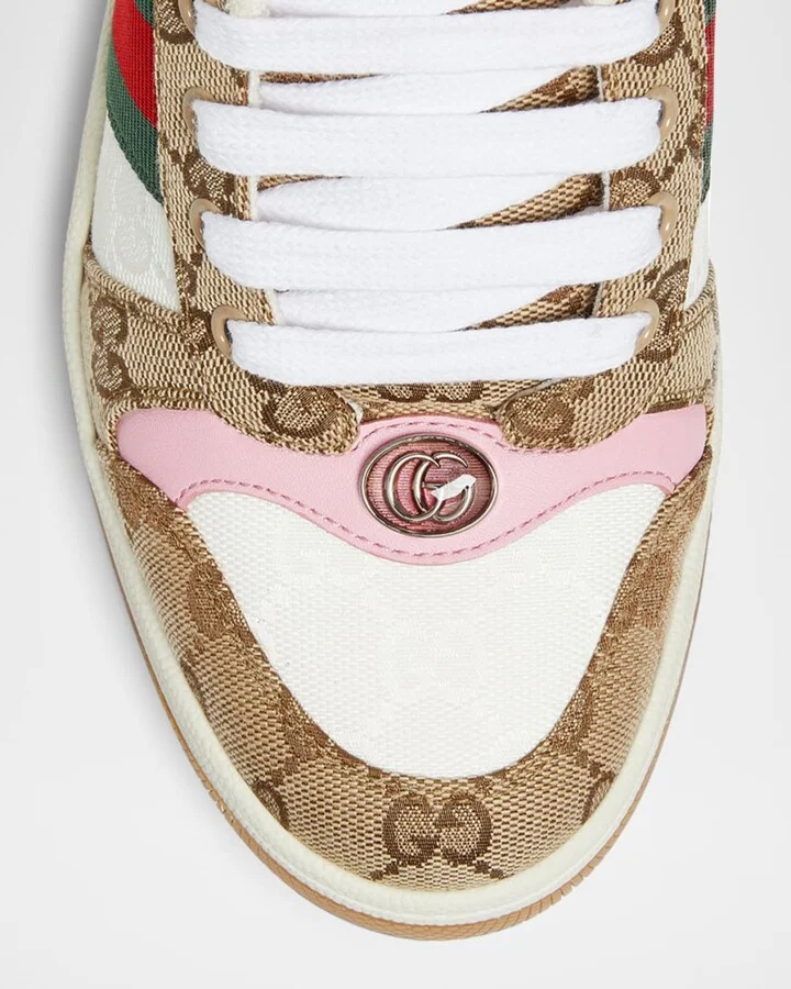 Screener GG Canvas and Leather Sneakers - Image 4