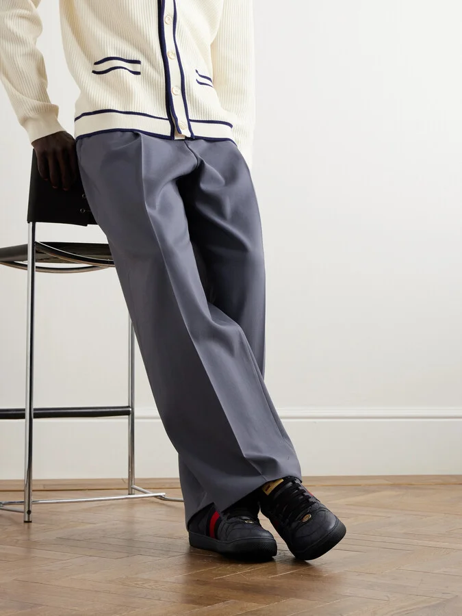 Screener Leather and Webbing-Trimmed Monogrammed Canvas Sneakers - Image 2