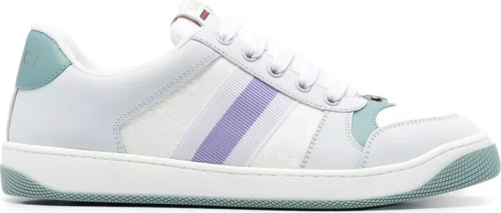 Screener panelled leather sneakers