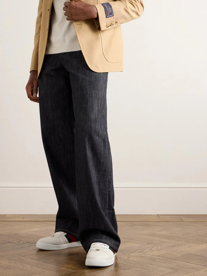 Screener Webbing-Trimmed Logo-Embossed Leather Sneakers - Image 2