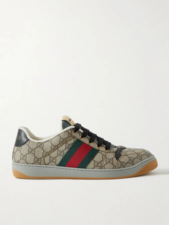 Screener Webbing-Trimmed Monogrammed Supreme Coated-Canvas Sneakers
