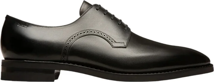 Scrivani 6193768 Men's Black Calf Shiny Leather Derby Shoes