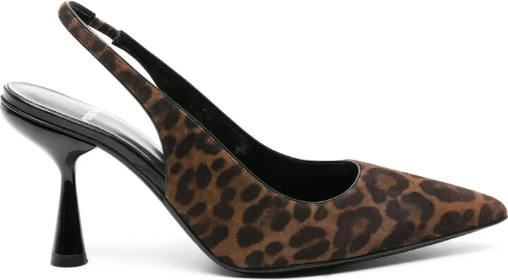 Scuba 90mm leopard-printed pumps