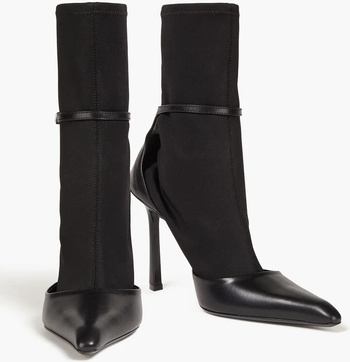 Scuba and leather sock boots - Image 2