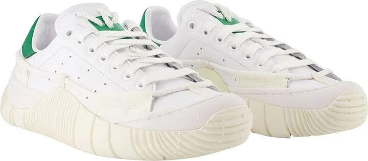 Scuba Stan Craig Green Sneakers in White Leather