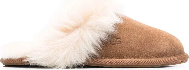 Scuff Sis fur-trimmed slippers