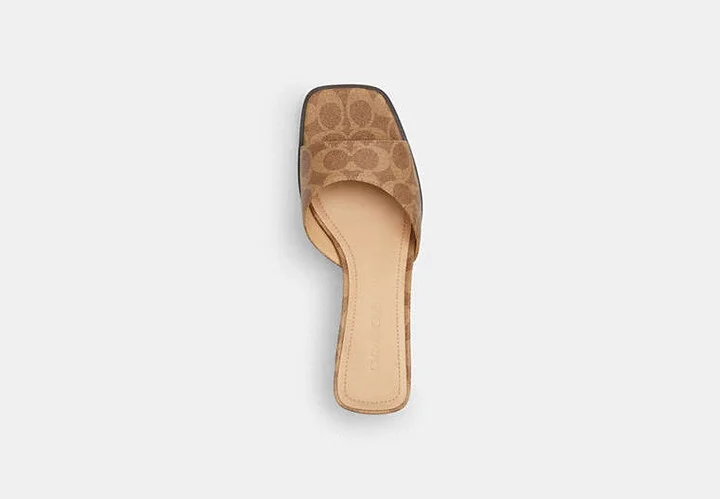 Sculpted C Block Heel Sandal In Signature Canvas - Image 2