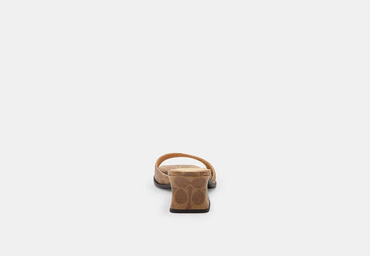 Sculpted C Block Heel Sandal In Signature Canvas - Image 4
