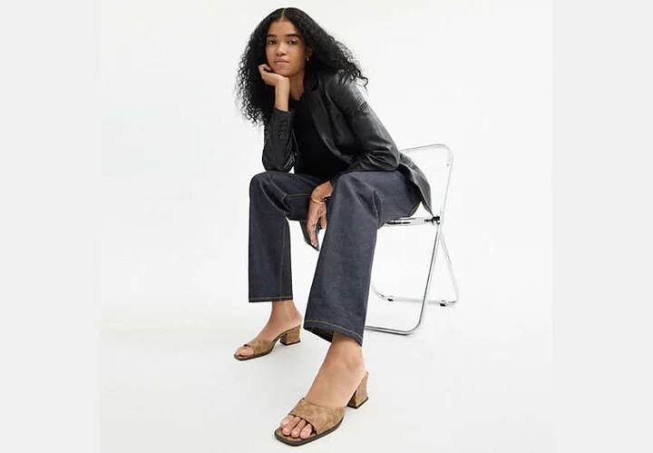 Sculpted C Block Heel Sandal In Signature Canvas - Image 6