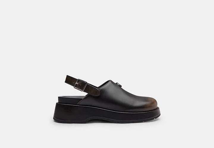 Sculpted C Platform Clog In Loved Leather - Image 2