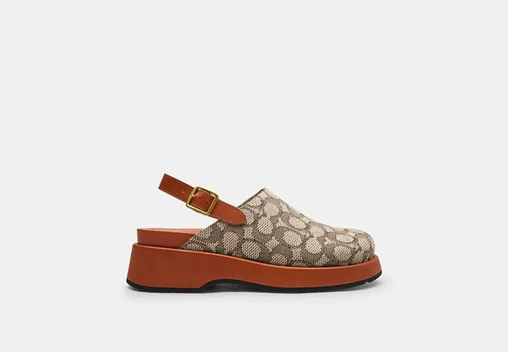 Sculpted C Platform Clog In Signature Textile Jacquard - Image 4