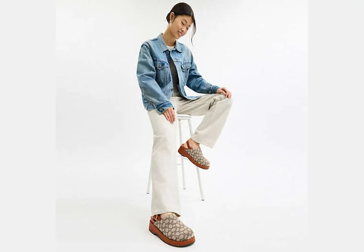 Sculpted C Platform Clog In Signature Textile Jacquard - Image 6