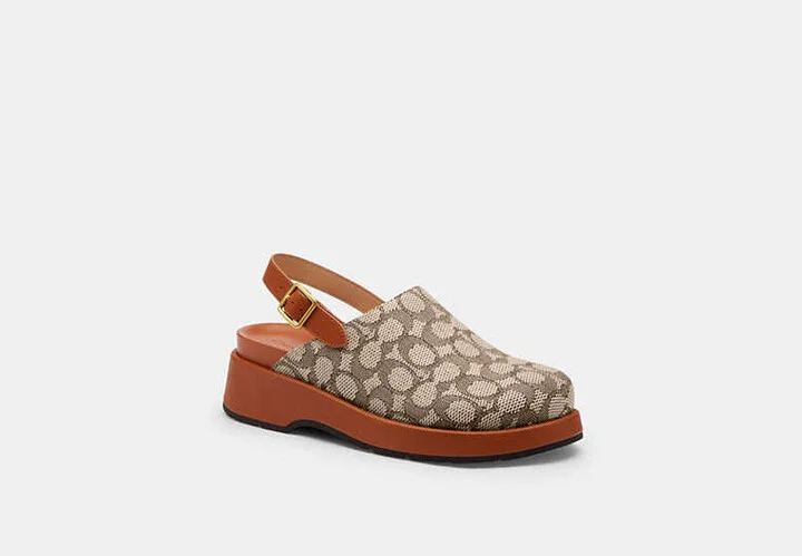 Sculpted C Platform Clog In Signature Textile Jacquard