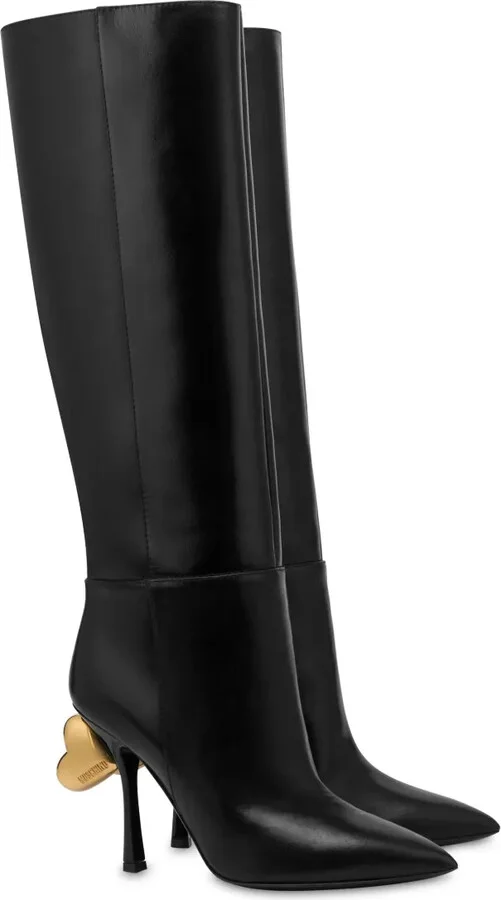 Sculpted Heel Knee Boots - Image 2