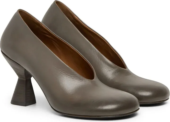 Sculpted-Heel Leather Pumps - Image 2