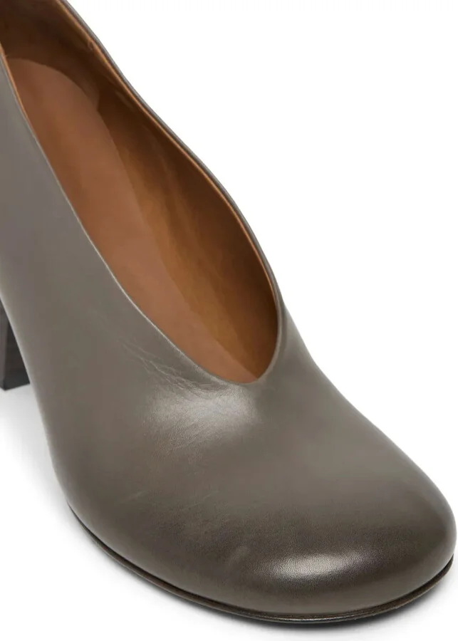 Sculpted-Heel Leather Pumps - Image 4