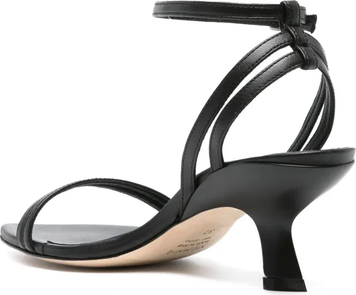 Sculpted-Heel Leather Sandals - Image 3