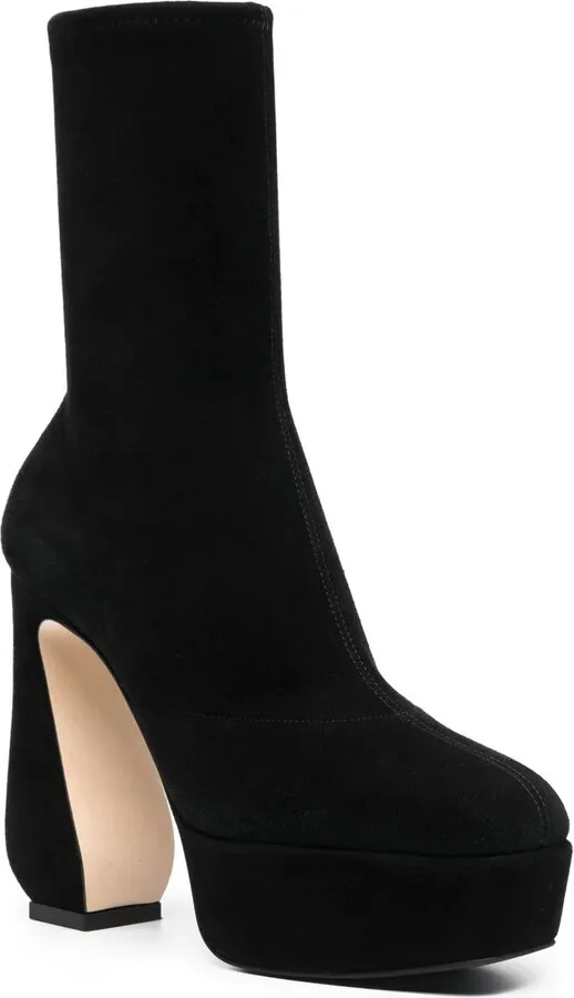 Sculpted-Heel Platform Ankle Boots - Image 2