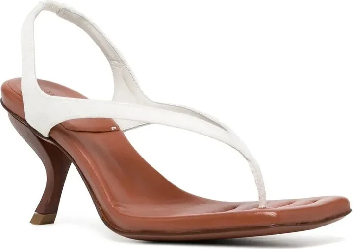 Sculpted-Heel Thong-Strap Sandals - Image 2