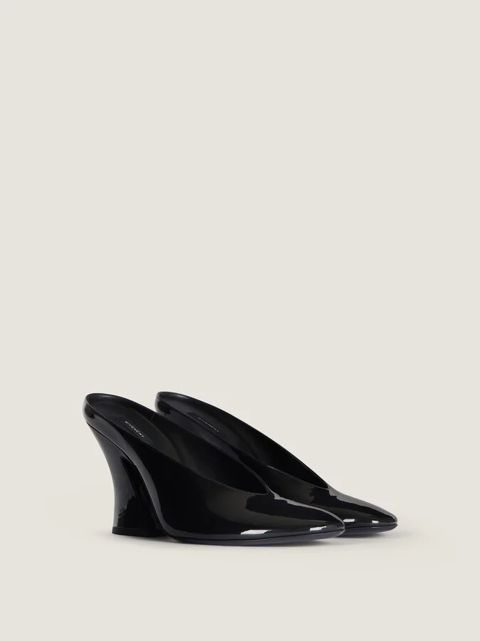 Sculpted heeled mules in patent leather - Image 3