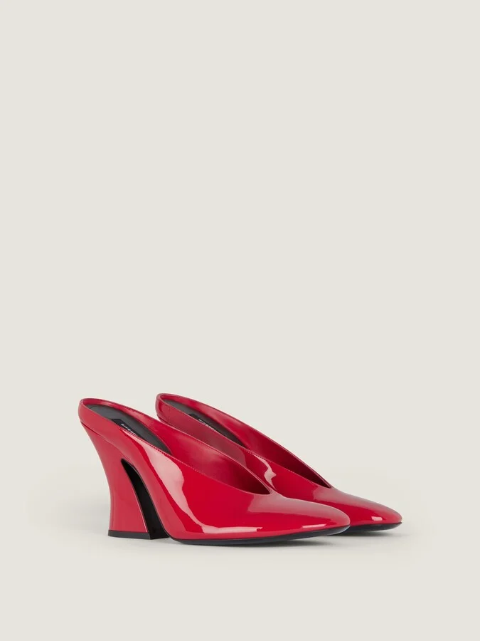Sculpted heeled mules in patent leather - Image 11