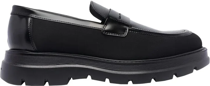 Sculpted Rubber Sole Moccasin With Elastic Inserts