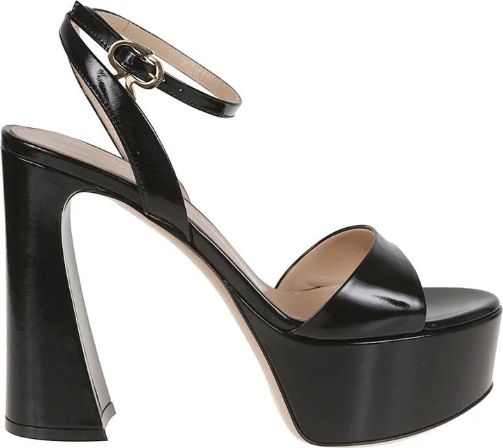 Sculptural Heel Leather Sandal