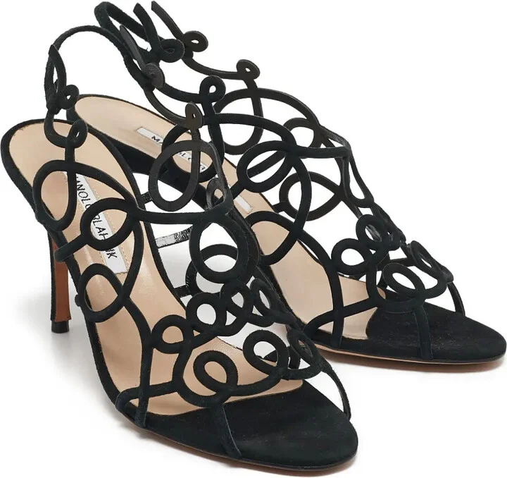 Sculptural Strappy Heeled Sandals - Image 2