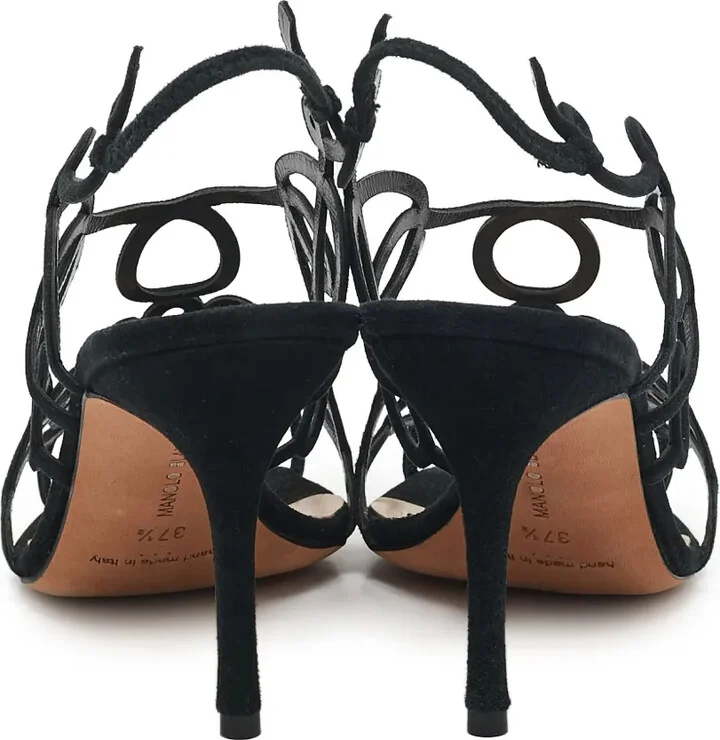 Sculptural Strappy Heeled Sandals - Image 3