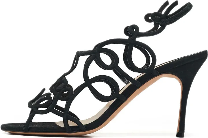 Sculptural Strappy Heeled Sandals