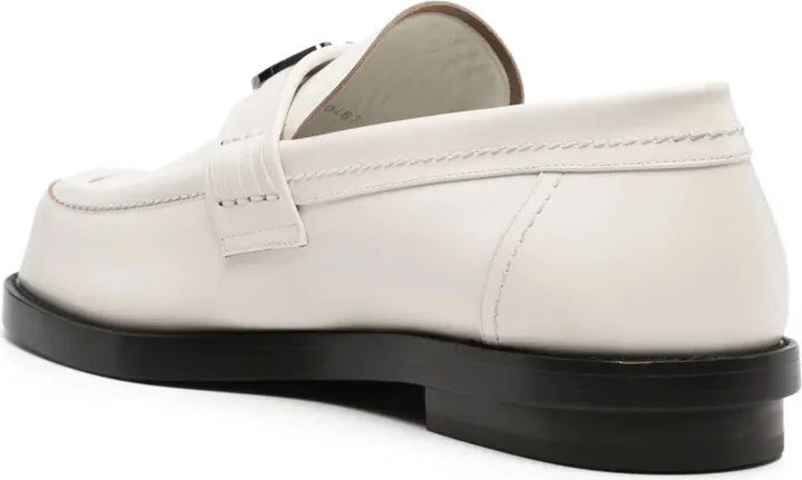 Seal-plaque leather loafers - Image 3