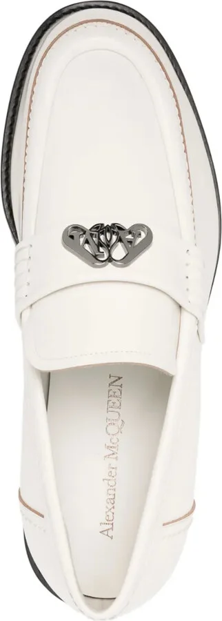Seal-plaque leather loafers - Image 4