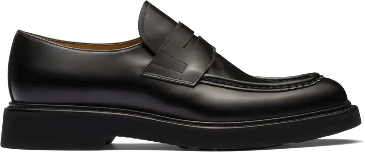 Seam-Detail Leather Loafers