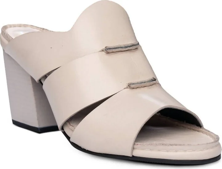 Seamingly Soy Leather Strapped Heel Sandals In Cream