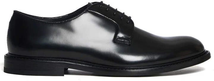 Seamless Black Leather Derby Shoes