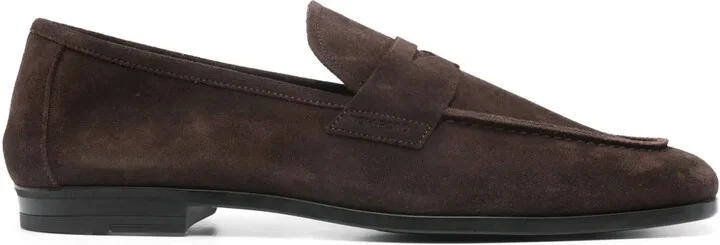 Sean penny-slot suede loafers