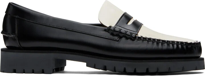 Sebago Black & White Dan Lug Loafers