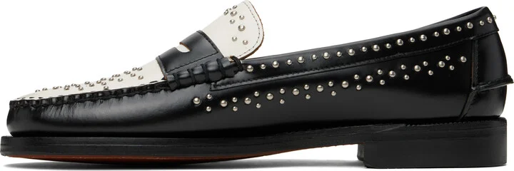 Sebago Black & White Dan Studs Loafers - Image 3
