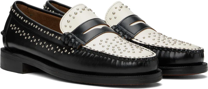 Sebago Black & White Dan Studs Loafers - Image 4