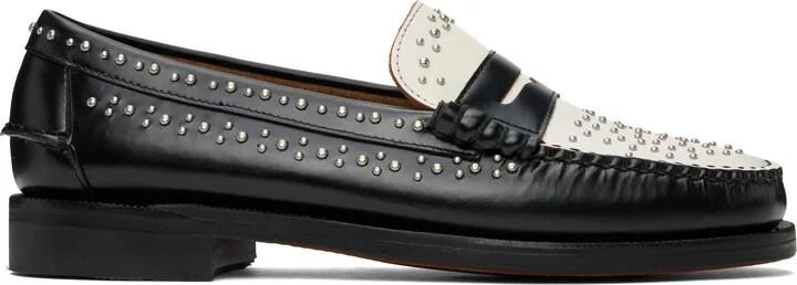 Sebago Black & White Dan Studs Loafers