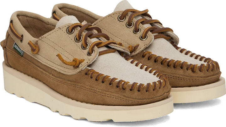 Sebago Brown & Beige Cayuga Loafers - Image 4