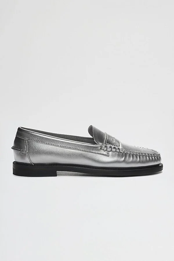 Sebago Dan Met Metallic Loafer in Silver