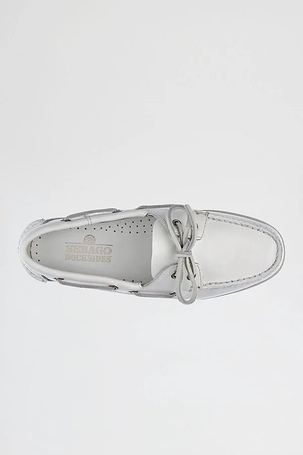 Sebago Docksides Portland Boat Shoe in White - Image 2