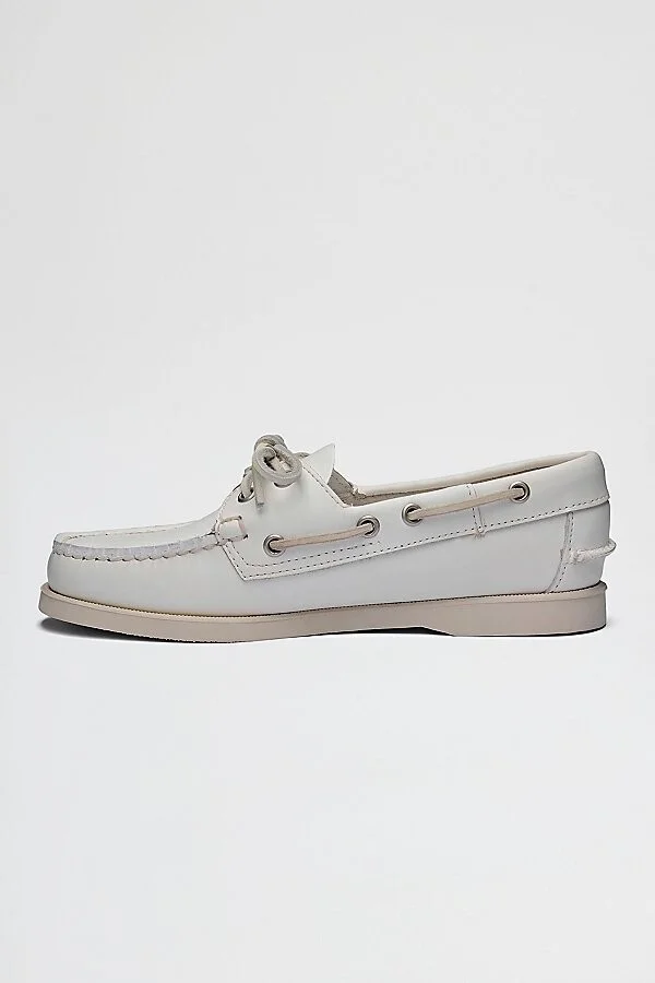 Sebago Docksides Portland Boat Shoe in White - Image 3