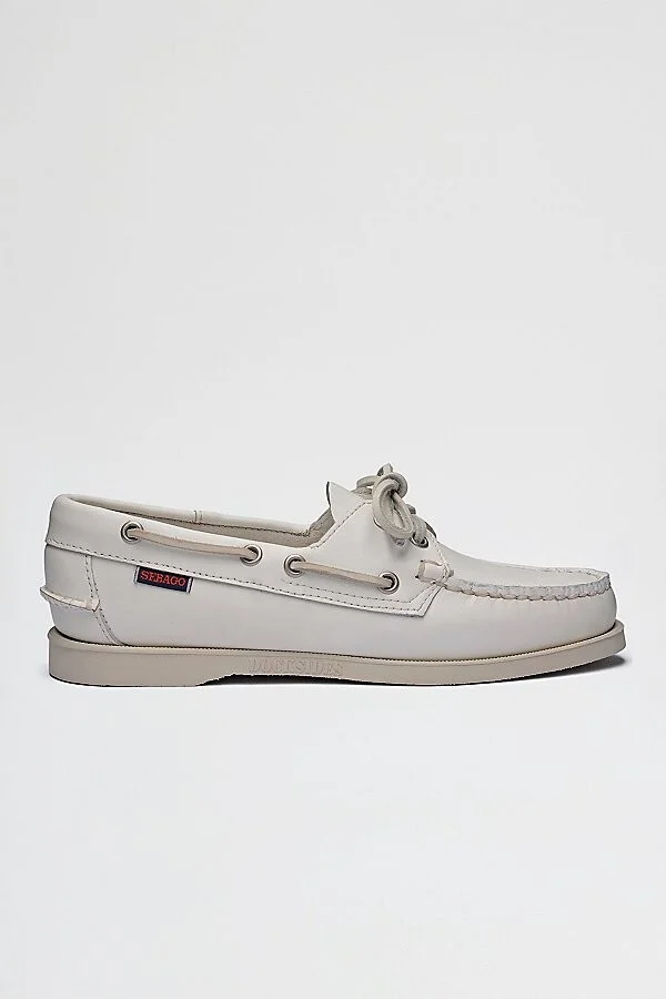 Sebago Docksides Portland Boat Shoe in White