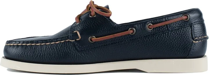 Sebago Navy Blue Grained Leather Boat Moccasin Docksides - Image 2